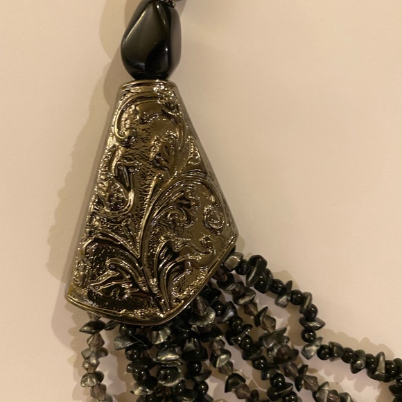 Black Multi Strand w/Earrings - Picture 3 of 5